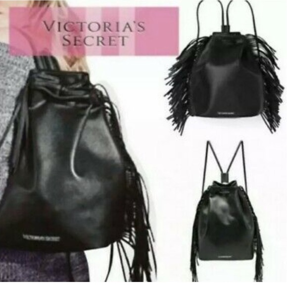 Victoria’s Secret Black Fringe Backpack 🖤 - Picture 1 of 16